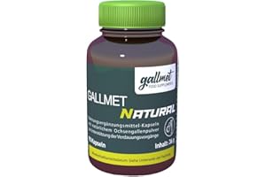 ‎GALLMET GALLMET Gallensäure Ox Bile, Kapseln, Verdauungsenzyme zur Unterstützung von Leber, mit Ochsengalle und Gallensalzen, ideal nach Gallenblasenentfernung, Natural (90 kapseln)
