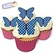 Produktbild 12 Pünktchen Design Essbare Schmetterlinge: Blau / Edible Wafer Butterflies: Blue Polka Dot