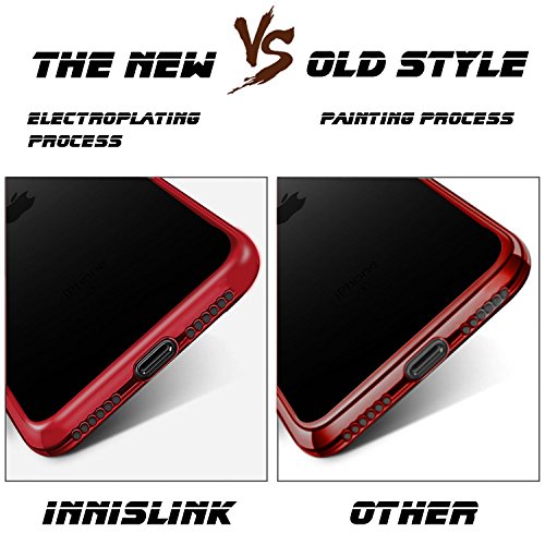 iPhone7 Plus Hülle, innislink iPhone7 Plus Plating Gel TPU Case Kratzfeste Bumper Case Weiche Silikon Backcover Schutzhülle für iPhone7 Plus (Red) - 5
