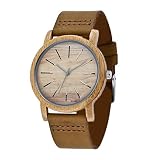 ACMEDE Damen Armbanduhr Holz Quarz mit Lederarmband - 5003