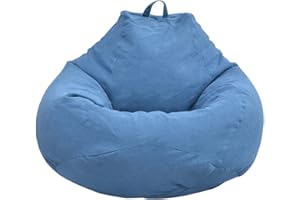 CIVG Puf sin relleno, puf de pera para adultos y niños, puf clásico, funda para puf de pera para relajación al aire libre e interior, tumbonas (azul, L)