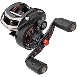 Abu Garcia Revo - Carrete de pesca (zurdo, aluminio, carbono), color negro/rojo