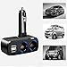 Produktbild HKFV Dual USB Auto Zigarettenanzünder Auto Ladegerät Multi Zigarettenanzünder 2 Way Feuerzeug Splitter Ladegerät Power Adapter Dual USB Auto-Ladegerät (Schwarz)
