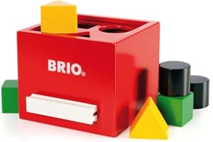 BRIO 30148 Plocklåda röd | Sorting Box 7 delar. Aktivitetsleksak. För barn från 12 månader. Tränar färger, former och öga-han