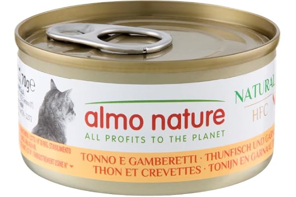 Almo Nature HFC Natural - Nourriture Humide pour Chat Adulte - Thon et Crevettes - 70 g x 24 Boîtes