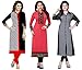 Combo Kurti Pack Of 3 Cotton Fabric Latest New Fancy Kurti Different Color In Low Price Amazon Prime Low Price Kurti For Women Party Wear Kurti For Women (Semi-Stitched) Free Size By Ramdev RS.899.00