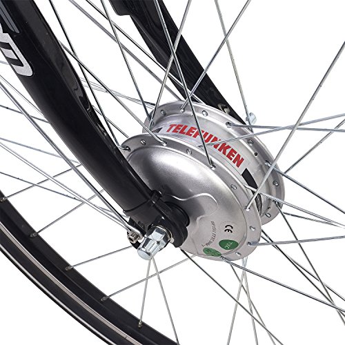 Telefunken E-Bike Damen 28 Zoll, Elektrofahrrad Alu in Weiß mit 7-Gang Shimano Nabenschaltung – Pedelec Citybike leicht mit Fahrradkorb, 250W & 13Ah / 36V Lithium-Ionen-Akku - 6
