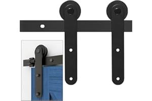 CCJH 7.5FT/228cm Interior Sliding Barn Wood Door Hardware Closet Track Kit Single Wooden Door