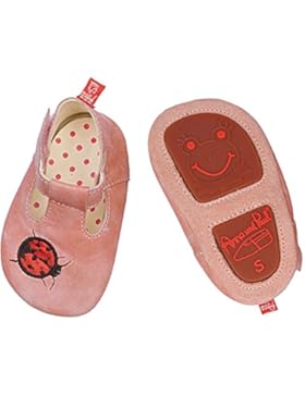 Anna und Paul Krabbelschuhe 1180 Marienkäfer grau mit Gummisohle