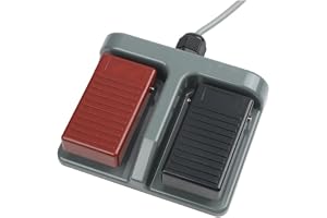 MD FS-65 Dubbel fotpedal röd och svart för spel- och bilduppgifter USB-programmerbar tillfällig kontroll robust design (A)