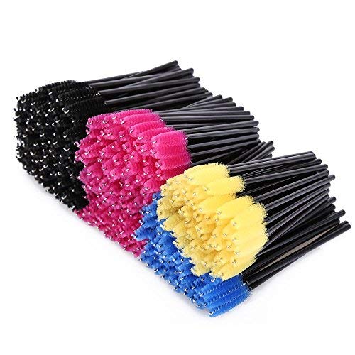 Txyk 300 Lot Multicolor jetables Applicateur de cils brosses à mascara cils Maquillage Kits de brosse, 6 couleurs