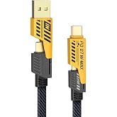 Techbender 4 in 1 &Ccedil;oklu USB Şarj Kablosu: 1,5 M, Type C to Lightning &Ouml;rg&uuml; Şarj Kablosu USB A/USB C 65W Tip C/27W PD Her Cihaz
