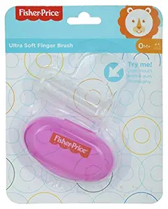 Fisher-Price Silicone Baby Finger-Brush with Case, Pink