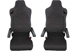 2 X LKW SITZBEZÜGE SCHWARZ SCHONBEZÜGE FÜR LKW RENAULT T C Renault T C After 2016 Truck Seat Covers Black 2 Piece