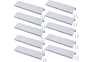 JNRFTY 10Pcs Mount Finger Edge Pull,Hidden Drawer Pulls,Aluminum Hidden Handle Concealed Tab Pulls for Home Kitchen Door Drawer Cabinet (Sliver,200mm Total Length)