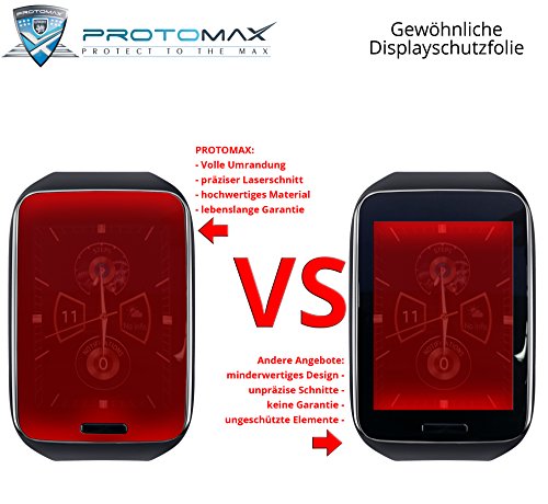 Proto Max Protector De Pantalla Para Samsung Galaxy Gear S  protector de pantalla accesorios Smart Watch Wearable Fitness Tracker  Screen Protector       Protector de pantalla para Samsung Galaxy Gear S  3  unidades 