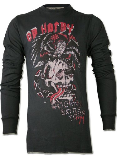 Preisvergleich Produktbild ED HARDY Herren Designer Longsleeve Shirt - BATTLE - KOLLEKTION 2012 -S