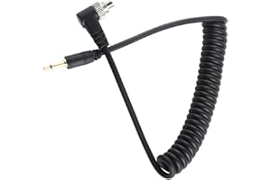 TOPIKY Flash Flasher PC Kabel, 2,5mm auf Stecker Professionelles Kamera Blitz PC Synchronisationskabel Kabelverlängerung 100cm mit Schraubverriegelung Verlängerter gewickelter Draht für Blitzauslöser Kamera