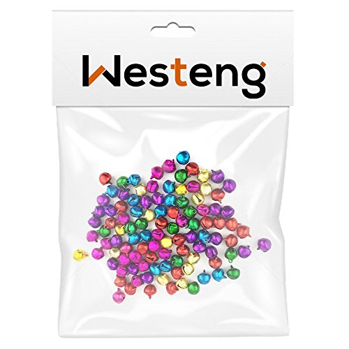 westeng 100 Craft Kits und Supplies Weihnachten Jingle Bells/klein Bunte Bell/Mini Bell/Tinkle Bell-10 mm - 7