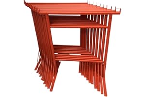 HILL TOP FABRICATIONS LTD - 10 x Builders Trestles Size NO.3, Adjust from 1.0m - 1.8m (Trestle Band Stands) SWL 400kg Made in The UK - Powder Coated Orange for Hard-Wearing Finish. Ideal for Builders.