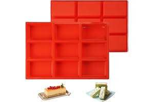 EXIN DEHCEN 2 Pezzi 9 Cavità Stampi Silicone Rettangolari Piccoli Stampo Plumcake Silicone, Facile da Pulire Antiaderente Stampo Mini Plumcake per Pane, Brownies, Cioccolatini, Saponi, Resine (31,5 X 21 X 3 Cm)