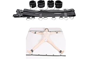 WreGmgg Cinghia da Yoga Multifunzionale, ausilio per Lo Yoga, 1pc, in Pelle, 4 Braccialetti 2 Cinghie, Dimensioni Uniformi, Nero, Camera da Letto all'aperto, Regalo Originale -Z