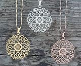  Geschenk extra lange mandala kette 925 silber mit G-Box