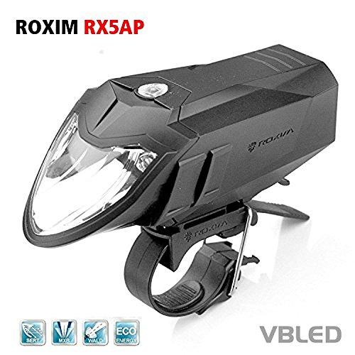 Roxim RX5A Premium LED Frontlicht / Fahrrad-Lampe / Scheinwerfer - mit 5x Leuchtmodi & Automatischer Lichtsteuerung - StVZO zugelassen