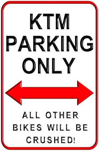 KTM Parking Only - 20 x 30 cms Medium Metal Motorcycle Parking Wall Sign