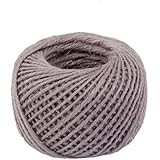 Power Ferhd 50M Wrap Gift Hemp Rope Ribbon Twine Rope Cord String Ball (Grey)