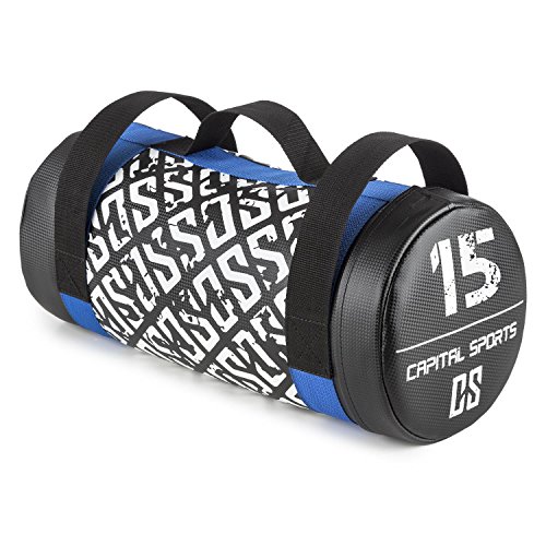 CAPITAL SPORTS Toughbag Gewichtstasche Power Bag Sandbag, funktionelles Krafttraining, mit 3 reißfesten Griffen zum Reißen, Schwingen oder Stoßen (robustes Kunstleder, gepolsterter Schaumstoff)