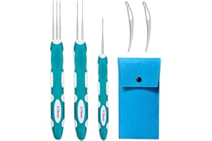 Knitiss Dreadlocks Crochet Hooks with Ergonomic Handle, Braid Hair Locking Tool, 3pcs Dreadlock Crochet Needle 0.75mm