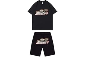 XUEQINGDE Tuta Trapstar Shooter Corta Maglietta per Ragazzi,Corteiz Primavera/Estate Manica Corta+Pantaloncini Set di Abbigliamento Sportivo per Bambini,Tempo Libero,girocollo, Unisex,Cotone Maniche Corte