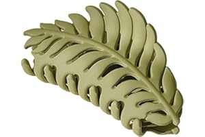 DPWOUM Grüne Haarklammern, Blattform, viele Zähne, große Krallenklammern, 8,9 cm, rutschfeste Blätter, Haarspange, Haarklammer, Haarnadeln für Damen, Mädchen, dünnes dickes Haar, Clips und Haarspangen