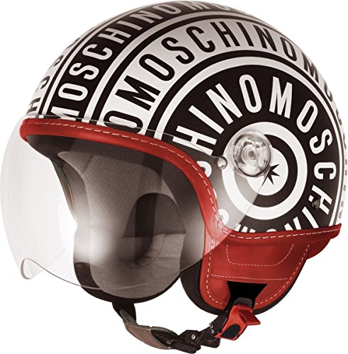 Preisvergleich Produktbild MOSCHINO LOGO matt weiss / schwarz / rotes Leder XS