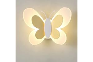 AOOPOO Lampada Muro LED Bambini Cameretta della Lampada Applique A Farfalla Applique da Parete della Scuola Materna in Acrilico Butterfly Light, Luce Parete Interni per Vivaio Stanza Bambin (White)