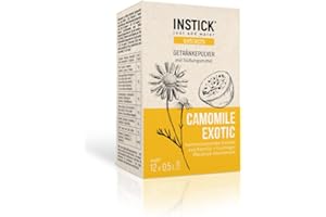 INSTICK JUST ADD WATER INSTICK Extracts Camomile Exotic napój bezcukrowo-instant z ekstraktem z rumianku i naturalnym aromatem marakuja, opakowanie 12 szt. w proszku 12 x 0,5 l wegański, o niskiej kaloryczności, lekko słodzony