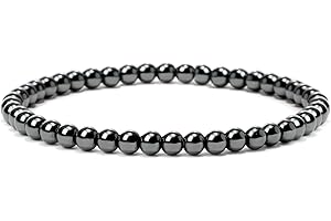 Landorilo Bracciale in Pietra Naturali da 4 mm, Braccialetti Elastico Yoga per Uomo e Donne, Bracciali Portafortuna, Regalo Creativo di Gioielli con Perle di Ricambio