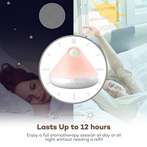 TaoTronics Aroma Diffuser 300ml mit Kerzenlicht Ätherisches Öl Diffuser Luftbefeuchter Triple Mist Outlet Design, 7 Farbewechsel, Touch Control, Timer - 7