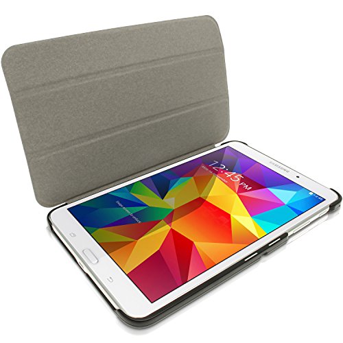 igadgitz Schwarz PU Ledertasche Hülle Smart Cover für Samsung Galaxy Tab 4 8.0″ SM-T330 mit Multi Winkelbetrachtung Stand + Auto Sleep/Wake + Displayschutzfolie - 4