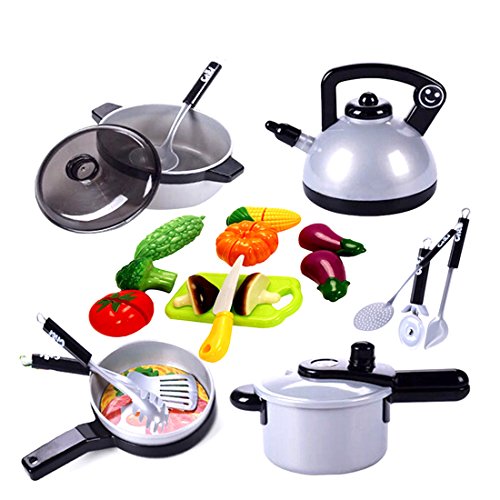 Preisvergleich Produktbild Giplar Pretend Spielzeug - 19er Küche Zubehör Set Kochgeschirr Küche Spielzeug