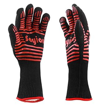 Soyion Premium Ofenhandschuhe 2er Set Bis Zu 500 C Khler Und Angenehmer Schutz Vor Hitze En407 Beglaubigte Grillhandschuhe Extra Lange Topfhandschuhe Fr Extreme Sicherheit