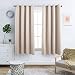 Produktbild Topick Vorhänge Blickdicht mit Ösen Schlafzimmer, Beige,zwei Stücke 145 cm x 130 cm (H x B), 2er-Set