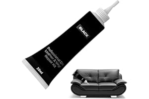 TUKNON Leder Reparatur Set,Lederreparatur Creme,Leder-Restaurator,Leder Autositze,Sofas,Lederbekleidung,Ledertaschen,Gürtel,Reisetaschen Usw Kratzer,Löcher,Verschleiß Kunstleder Reparatur,20ml,Schwarz
