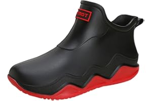 BILIKEYU Kalosze damskie, męskie, płaskie, antypoślizgowe, wodoodporne, gumowe kalosze do pracy, wędkowania, mycia samochodu, kuchni, kalosze krótkie