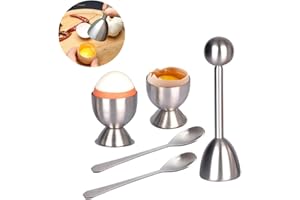 WUUDI Juego de decoración de huevos, abridor de huevos de acero inoxidable