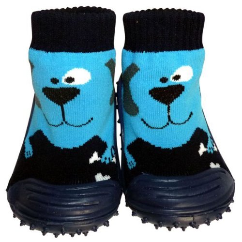 C2BB - Baby boys Socks shoes with grippy rubber | Blue dog - Size: 20