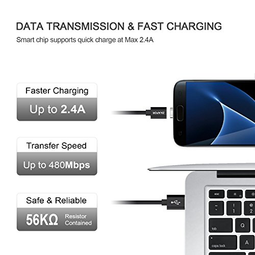 C  ble Micro USB de Chargeur Magn  tique  ZKAPOR  Lot de 2  1M  Magentic Charge et Synchro Donn  es en Nylon Tress   C  ble de Chargement Aimant   Micro USB pour Android Samsung Galaxy S7  S6  Xiaomi Redmi 5  5Plus  Honor 6X  Huawei  LG  Nexus  Kindle  Echo    