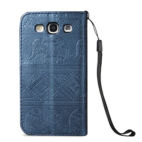 Cozy Hut Cover Schutzh  lle Handyh  lle Taschen Schalen Handy Tasche Flip Wallet Stil Samsung Galaxy S3   I9300  4 8 Zoll  Stammes- Elefant Pr  gemust