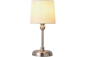 FIVE LITERS Cordless Rechargeable Table Lamp 6000mAh Battery Operated Table Lamp Touch Bedside Lamps with Brightness Memory, LED Dimmable Bedroom Table Lamps for Living Room,Dinner -Nickel(Bulb included)